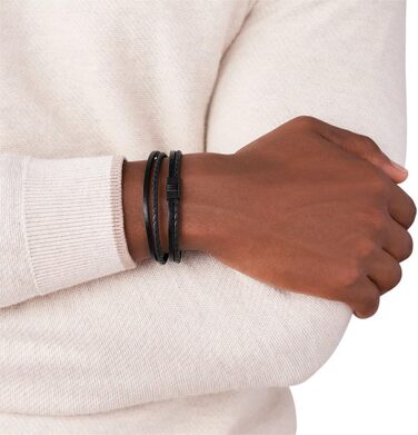 Годинник Fossil Vintage Casual чоловічий шкіряний або з нержавіючої сталі з застібкою-карабіном, класичною застібкою або розкладним браслетом, колір онікс