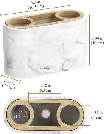 Тримач для зубних щіток Shinowa з 3 відсіками, електричний, з піддоном для води, органайзер для ванної кімнати, білий