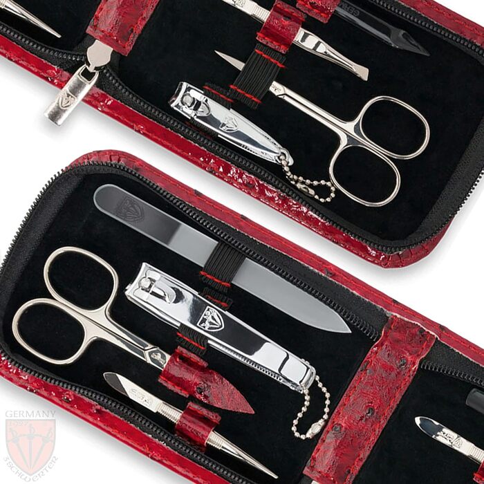 Набір для догляду за нігтями DREI SCHWERTER 'Novara' - 8 предметів (чорне шкірозамінник)