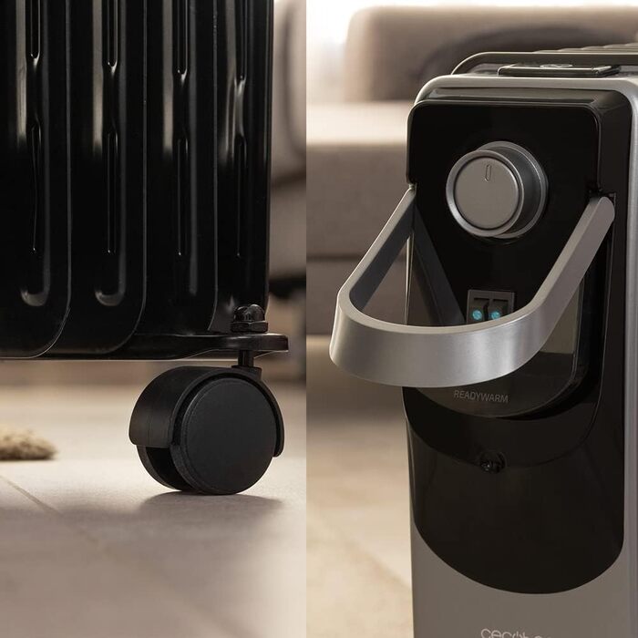 Масляний радіатор Cecotec ReadyWarm 11000 Space 360º Black - 2500 Вт, 11 секцій, 3 режими, з термостатом, колесами, зручним керуванням та системою безпеки. Для приміщень до 28 м²