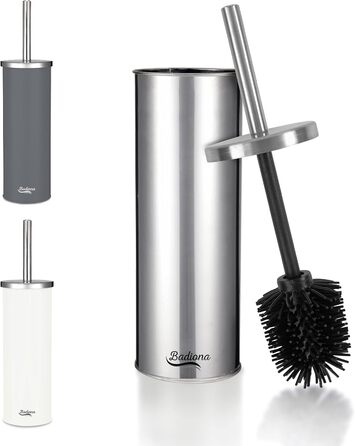 Набір для чищення унітазу з силіконової щітки та нержавіючої сталі | Чорний колір | Аксесуари для ванної кімнати