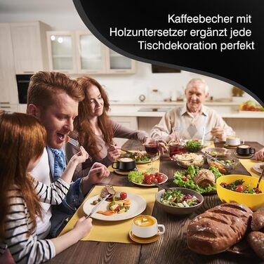 Набір з 4 чашок капучино з блюдцями, 320 мл, кераміка, для капучино, лате, американо та чаю, білий