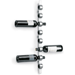 blomus -CIOSO- Wine Bottle Wall Mount in Exclusive Design, Brushed Stainless Steel, Space for 8 Bottles, Exceptional Wine Presentation, High Quality (H / W / D: 74.5 x 3.5 x 7 cm, Stainless Steel, 65193)