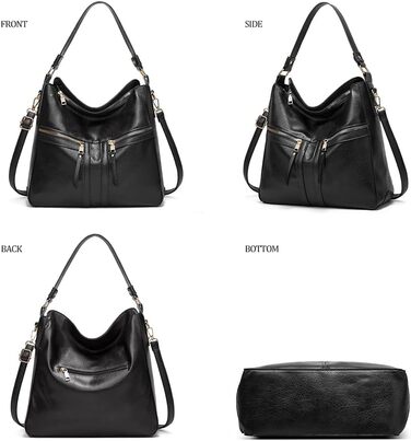 Сумка жіноча шкіряна (PU шкіра) через плече, шопер, елегантна сумка-тоут, чорна (2448)
