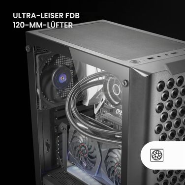 Ігровий корпус Mars Gaming MC-iPRO ATX, 3D-Mesh передня панель, загартоване скло, 120мм FDB вентилятор, підтримка рідкого охолодження, чорний
