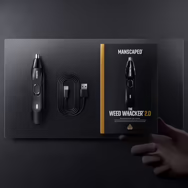 MANSCAPED® Weed Whacker® 2.0 Electric Ear and Nose Hair Trimmer – Performance: 7000 RPM, Battery: 45 min. runtime, Wet/Dry Use, Easy Cleaning, Upgraded Stainless Steel Replacement Blades