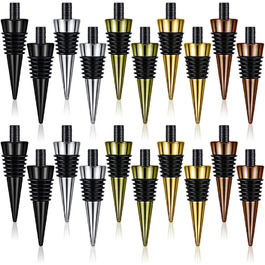20 Empty Bottle Caps with Threaded Posts, Metal Wine Stopper Inserts Set, Hardware for DIY Projects, Woodturning