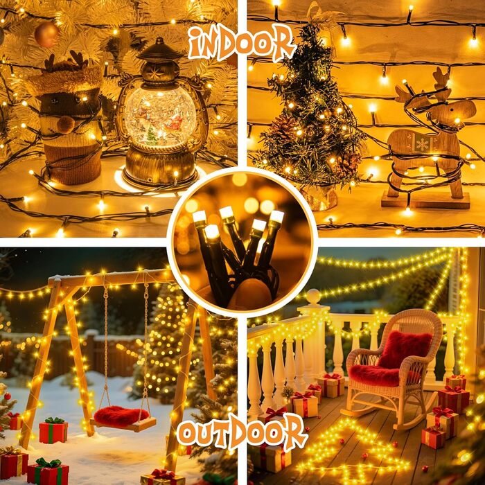 Гірлянда декоративна Halloween на батарейках/USB, 60 LED, 12м, таймер, вологостійка, тепле світло, для дому та саду