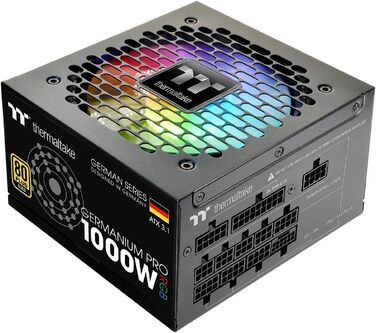 Блок живлення Thermaltake Hamburg Germanium Pro 1000W, ATX 3.1, PCIe 5.1, 80Plus White, низький рівень шуму