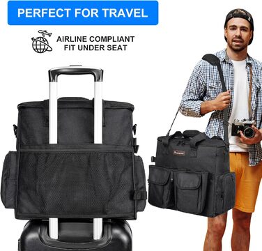 Переносна сумка для тварин, схвалена авіаперевізниками, комплект для подорожей з собакою/кішкою на вихідні, органайзер з багатофункціональними кишенями, Рожевий (S-чорний, L)