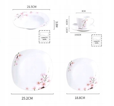 Обідній сервіз VEWEET ANNIE, порцеляновий набір на 12 осіб, 100 предметів