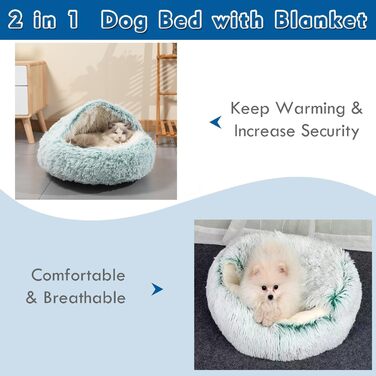 М'яке ліжко для собак та котів у формі мушлі, тепле, зручне, миється, 65x65 см (зелене)