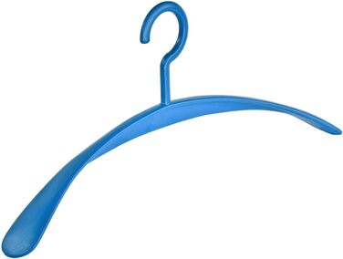 6 Clothes Hangers Wardrobe Hangers Wing Blue - 45 cm wide - wide shoulder supports - Plastic Clothes Hangers - Contoured