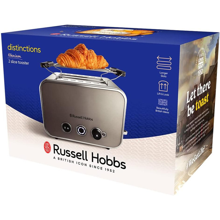 Чайник Russell Hobbs Distinctions з нержавіючої сталі 1,5л (з функцією скороварки, фільтром від накипу, оптимізованою носиком, зовнішнім індикатором рівня води) 26422-70