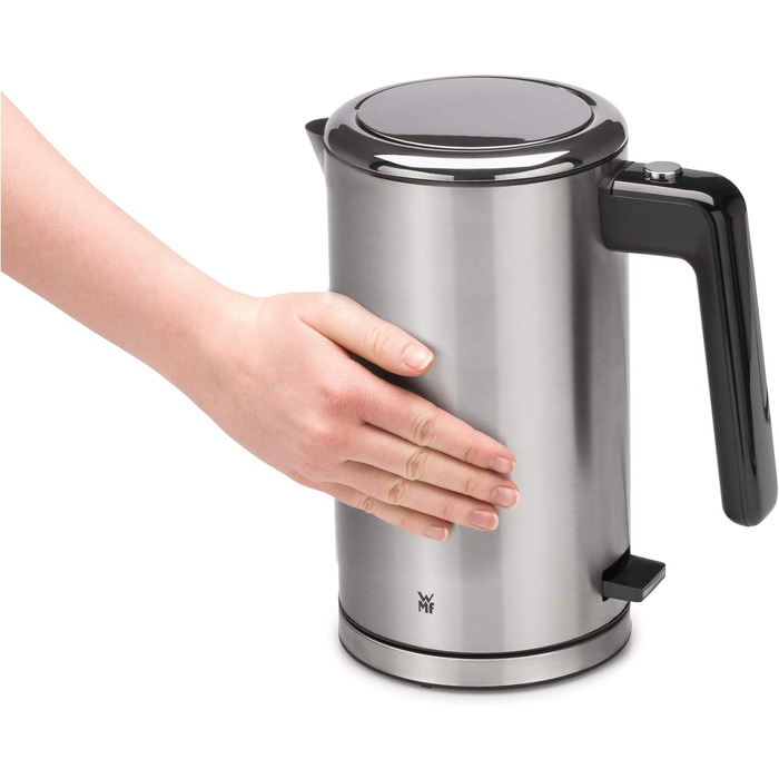 WMF Lono Double-Walled Stainless Steel 1.3L Electric Kettle with Scale Filter, 2400 Watts, Safety Touch, Matte Stainless Steel Single