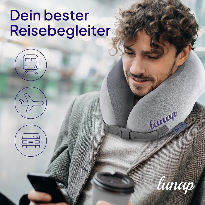 Подушка для шиї у літак та автомобіль Trusty U | Memory Foam, дихаюча тканина, зручна для подорожей