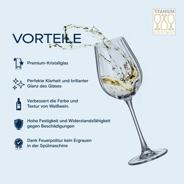 Кришталеві бокали Crystal Bohemia для шампанського - набір 6 шт, об'єм 260 мл, стійкі до миття в посудомийній машині, довговічні та стійкі до подряпин. Елегантні склянки з кришталю - ідеальний подарунок для поціновувачів шампанського (біле вино 400 мл)