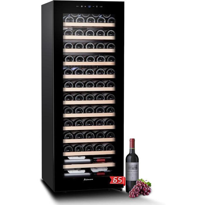 Kalamera 45-Bottle Dual Zone Wine Refrigerator - 120 Liter Capacity with LCD Display - 5-10°C/10-18°C Temperature Zones