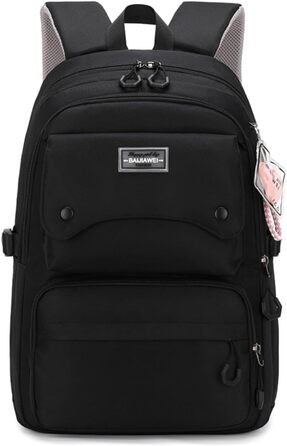 Шкільний рюкзак для дівчаток та хлопців підлітки, рюкзак для жінок та чоловіків, рюкзак для ноутбука 15,6 дюймів, повсякденний туристичний рюкзак, водонепроникний рюкзак, рюкзак для коледжу (#5 Чорний-b)