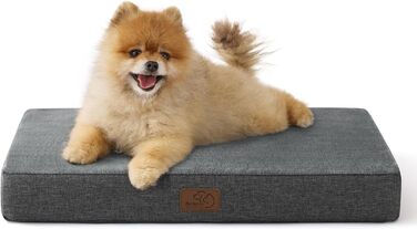 Ортопедична подушка для собак BEDSURE - 61x41x8 см, сіра, з Memory Foam, 2 в 1, для маленьких собак
