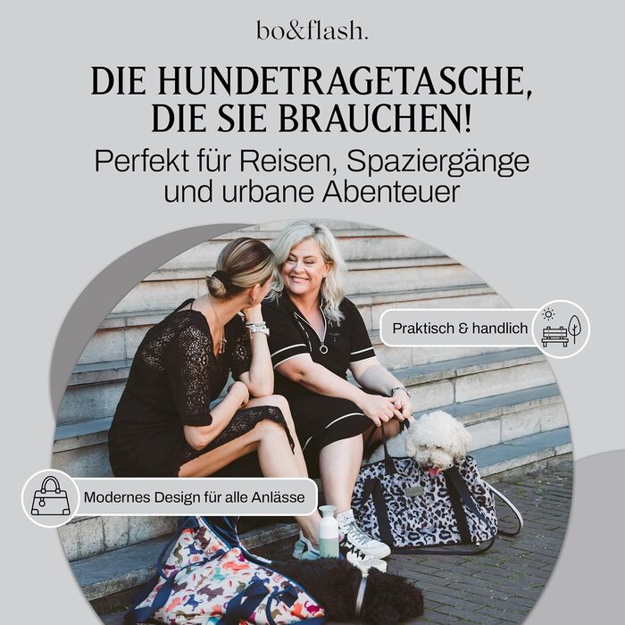 bo&flash Hundetragetasche Portland – Сумка-переноска для собак Portland (Claudelle) – до 7 кг, зручна та стильна