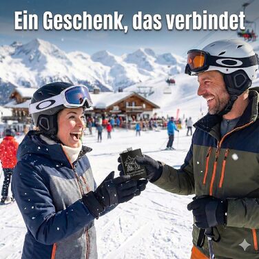 Фляга з нержавіючої сталі Flanacom з гравіюванням, 227мл / 8oz, для сноубордистів та любителів зимових видів спорту. Персоналізована фляга з індивідуальним гравіюванням (дизайн 1, чорний).