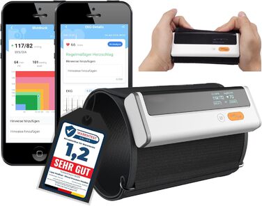 TIGA-MED Armfit Plus: тонометр на плече з Bluetooth, EKG-діагностика, монітор серцевого здоров'я, додаток для iOS та Android