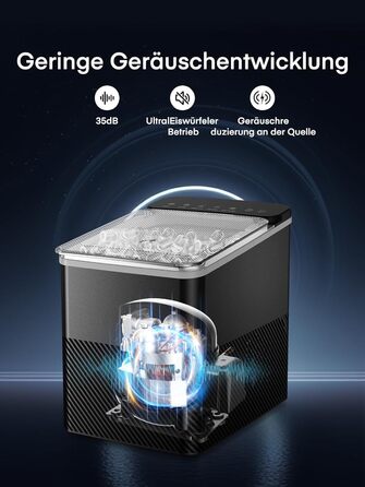 Машина для приготування льоду FOHERE, 14 кг/24 год, 9 кубиків за 5 хвилин, самоочисна, з лопаткою та кошиком, 2 розміри кубиків, для дому/офісу/бару/RV