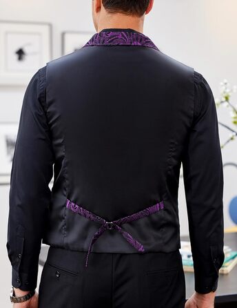 Чоловічий жилет Coofandy Paisley вікторіанський готичний Steampunk для смокінга з лацканами, фіолетовий
