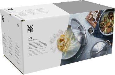 Набір каструль WMF Diadem Plus 5 предметів для індукції з кришками, нержавіюча сталь, полірована, без покриття, зі сотейником