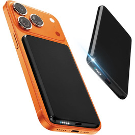 Power Bank MagSafe 5000mAh з підтримкою PD 20W та QC 3.0 - Білий/Чорний. Швидка зарядка, USB-C, для iPhone 17/16/15/14/13