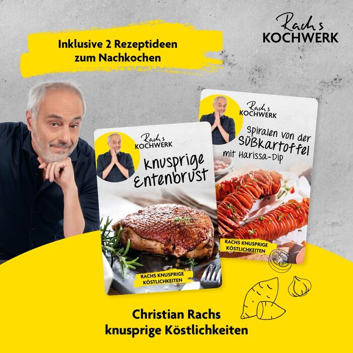 Цифрова аерофритюрниця Rachs KOCHWERK 12 л з комплектом аксесуарів XXL, духовка, гриль, фритюрниця з оглядовим вікном і сенсорним екраном, без масла, 10 програм, таймер, чорна