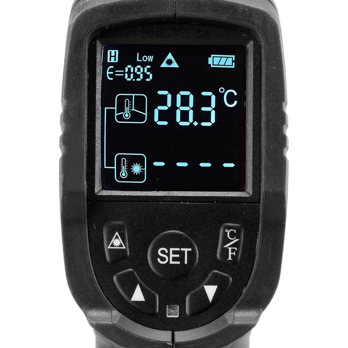 Інфрачервоний термометр Einhell TC-IT 550 (-50...+550 °C, 3 рівня емісії, LCD дисплей з підсвіткою, °C/°F)