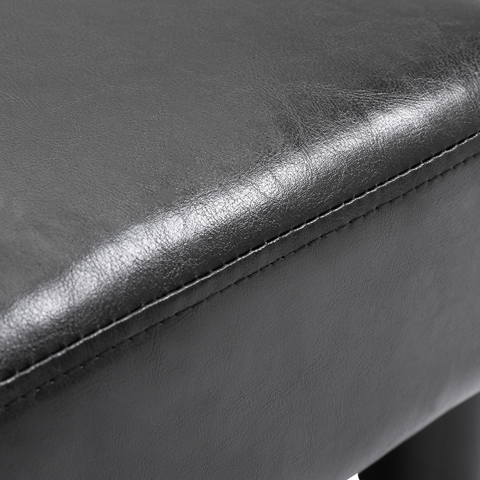 HOMCOM Chesterfield Ottoman Footstool Bench from Faux Leather Black 40x30x24cm Stylish & Comfortable for Living Room & Hallway