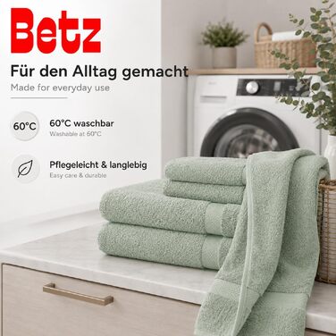 Набір рушників для ванної Betz Premium, 6 шт. (4 шт. 50x100 см, 2 шт. 70x140 см), 100% бавовна, колір сірий-зелений (Heugrün)