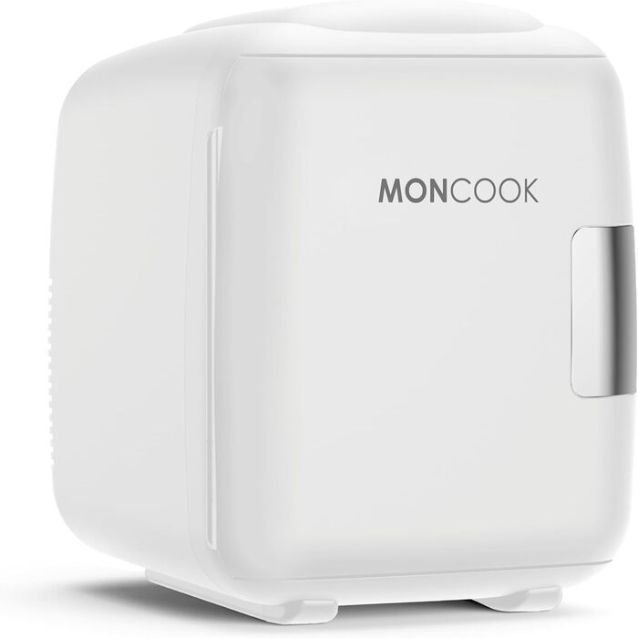 Mini-холодильник MONCOOK для спальні - компактний, портативний, тихий, з функцією охолодження та підігріву, 14L, білий. Ідеально для дому, офісу, авто, подорожей.