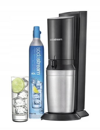 Сифон для води SodaStream Crystal 2.0, скляний графин + балон CO2, чорний