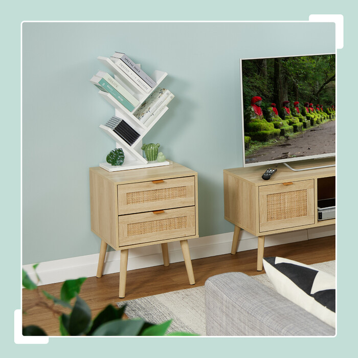 Relaxdays White Bookshelf in Tree Shape