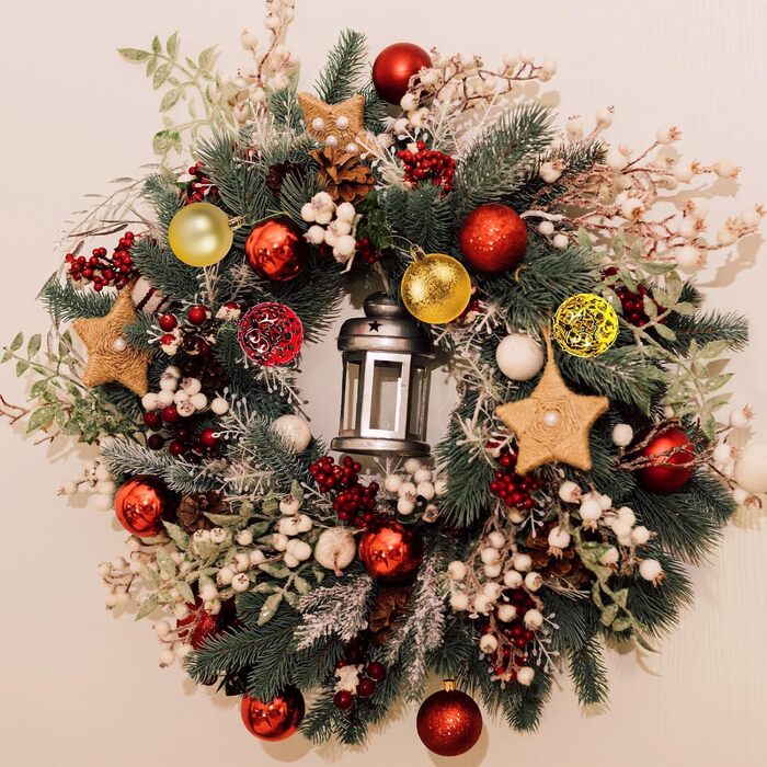 Набір прикрас на ялинку: новорічні кулі Рожево-золоті, 100 шт., різні розміри (3см, 4см, 6см), пластик