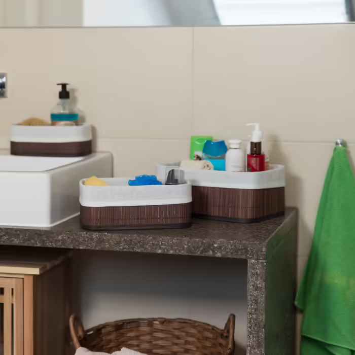 Relaxdays Bathroom Storage Basket 3-Piece Set