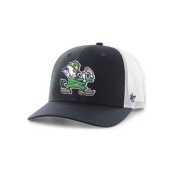 Кепка бейсболка New York Yankees Snapback MLB синя з логотипом Notre Dame Fighting Irish Kobold – оригінал