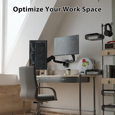 Підставка для двох моніторів BONTEC, 13-32 дюйми, регулювання висоти, поворот та нахил, VESA 75x75/100x100, до 9 кг, для офісу та геймінгу