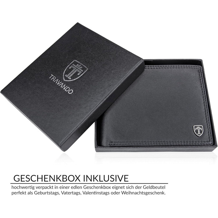 TRAVANDO Wallet for Men - Large, TÜV RFID Certified, Bi-Fold Wallet with 13 Card Slots, Coin Pocket, Oslo Wallet