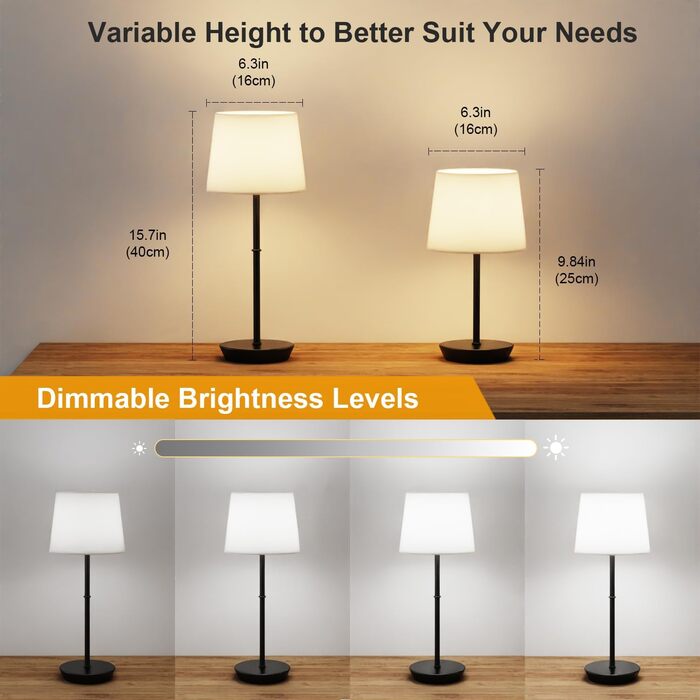 Бездротова LED-лампа на приліжкові з акумулятором 5000mAh, сенсорне керування, RGB, з пультом ДУ, регулювання яскравості, магнітне кріплення, чорна