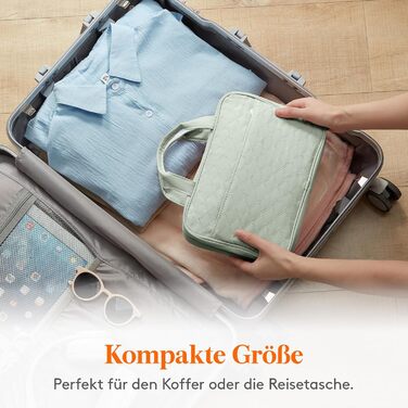 Жіноча дорожня косметичка Lifewit з гачком, велика органайзер для косметики, прозора косметичка для подорожей, м'ятно-зелена