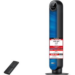Дрео Turmventilator Nomad One: Тихий вентилятор з телепульта, 4 швидкості, 8 год таймер, білий/чорний
