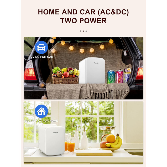 Reemix 4L Mini Fridge - Portable Cooler & Warmer for Beauty, Drinks & Snacks