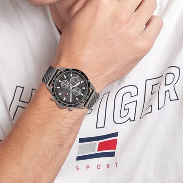 Годинник чоловічий Tommy Hilfiger аналоговий кварцовий сірий з браслетом