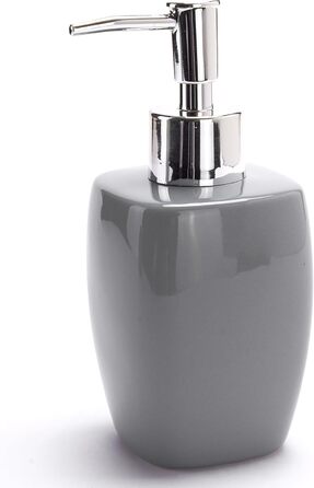 Аксесуари для ванної кімнати MSV Keramik - набір 3 шт: дозатор для мила, мильниця, стакан для зубних щіток сірого кольору