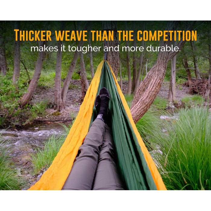 Гамак для кемпінгу з москітною сіткою та тентом - двомісний гамак з сіткою від комах та наметом, посилений, легкий, з кишенею, надійні ремені для дерев та карабіни, "Fliegen- und Moskitonetz"